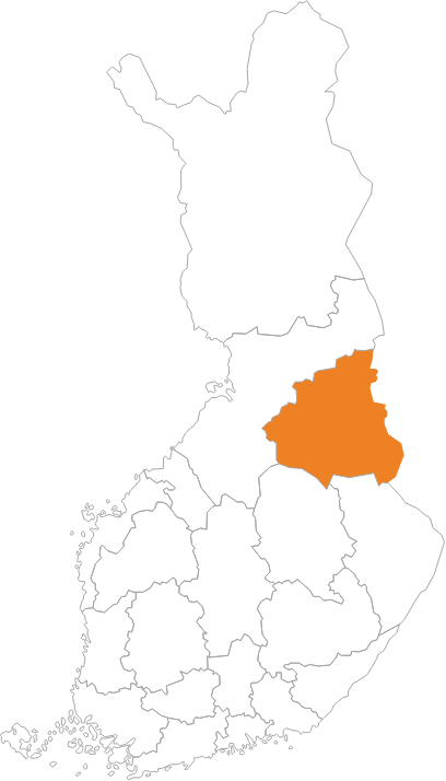 Kainuun maakunnan rajat Suomen kartalla